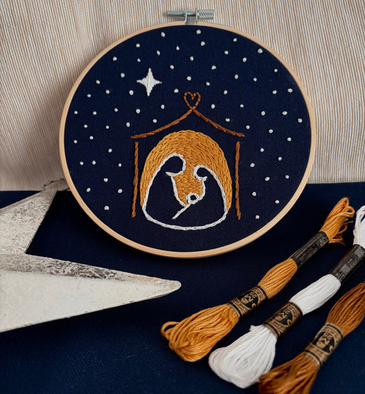 Kit DIY Bordado a Mano Belén – Kit de Bordado Navideño