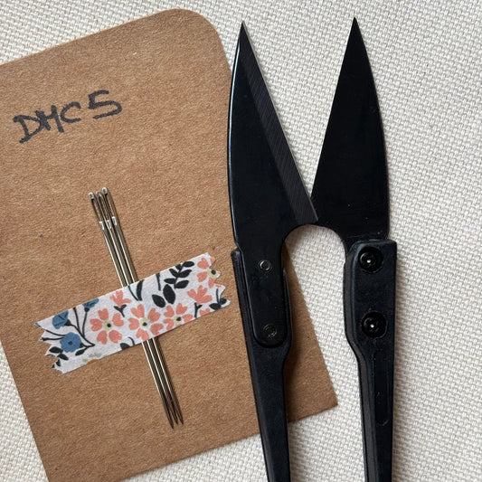 Set de material de bordado a mano con corta hilos ergonómico, agujas para bordar y telas de algodón natural cortadas para bastidor de 15cm